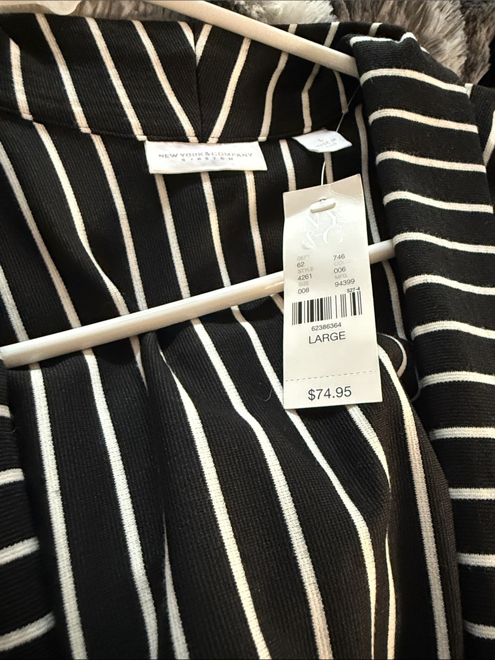 New York & Company Black and White Striped Open One Piece Wide Leg JUMPSUIT